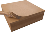 Stack of brown kraft paper sheets